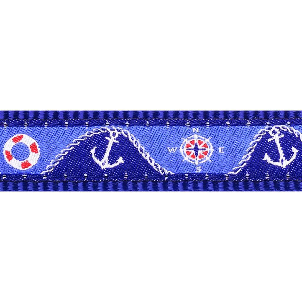 Red Dingo Dog Collar Nautical Navy XSMALL