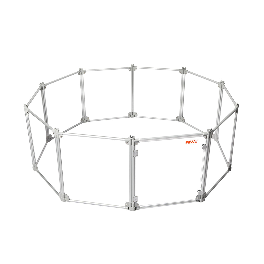 Pawz Pet Playpen Transparent Acrylic Clear Folding Dog Fence Kennel 10 Panel-1975420379447037952
