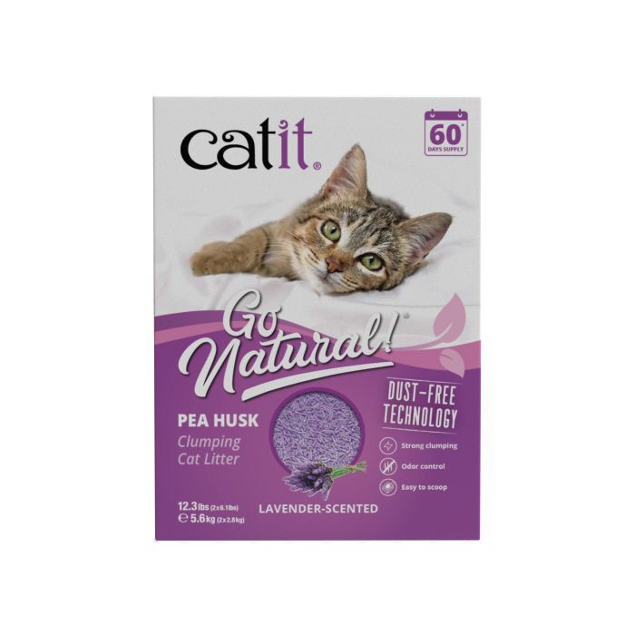 Catit Go Natural Clumping Pea Husk Cat Litter Lavender 5.6kg Box