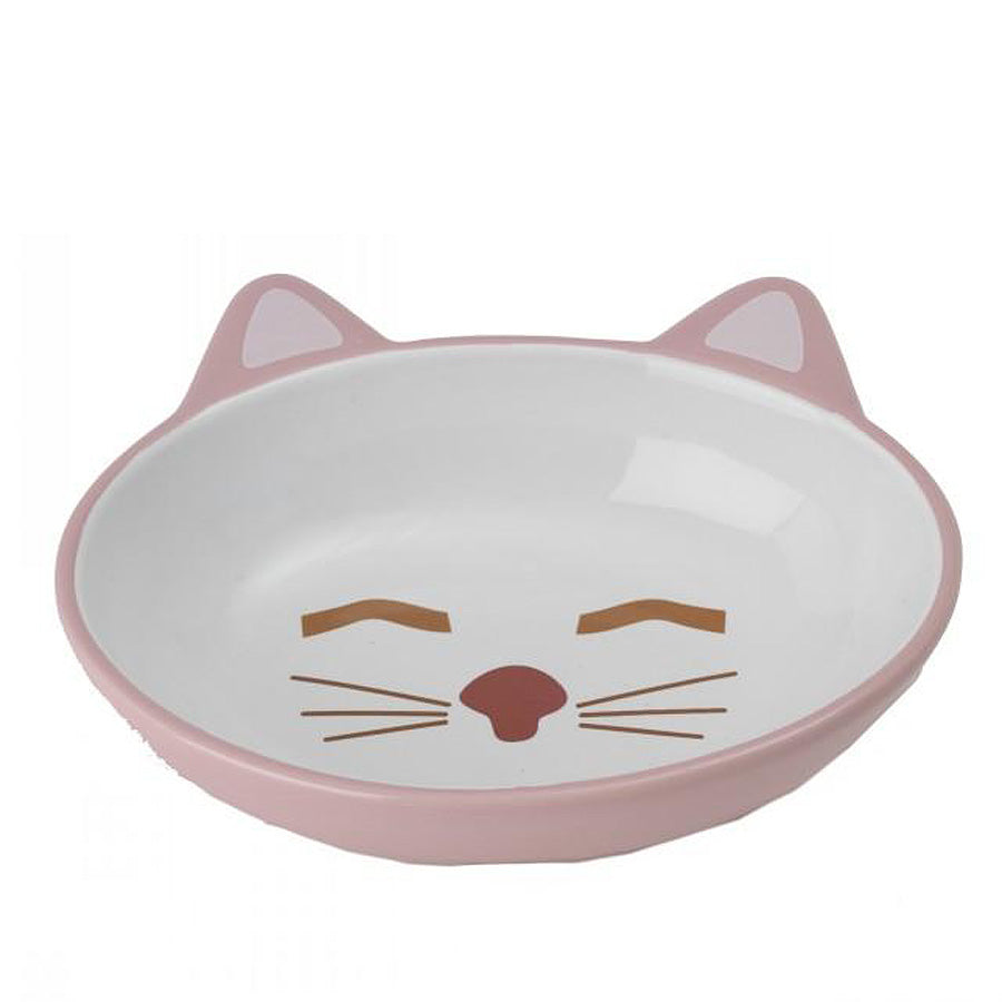 Here Kitty Cat Bowl Oval Pink 13cm
