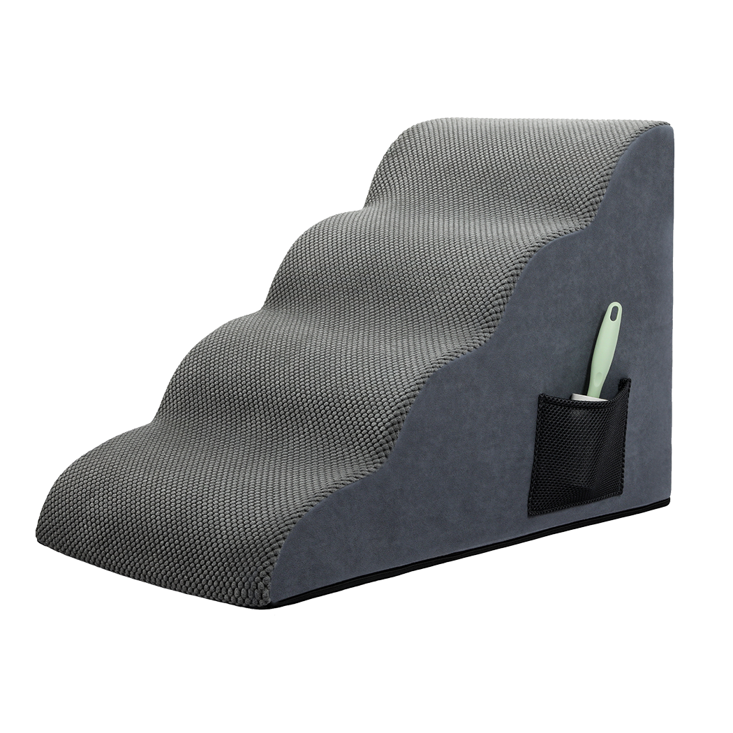 Pawz 4 Steps Pet Stairs Dog Ramp High Density Foam Grey-1973193549600133128