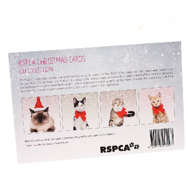 RSPCA Christmas Cards Mixed Cat 10 Cards And Envelopes