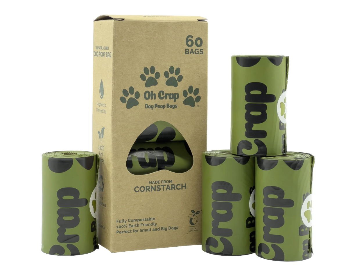 Oh Crap - Non Plastic Poop Bag 60 Bags - 15 Per Roll