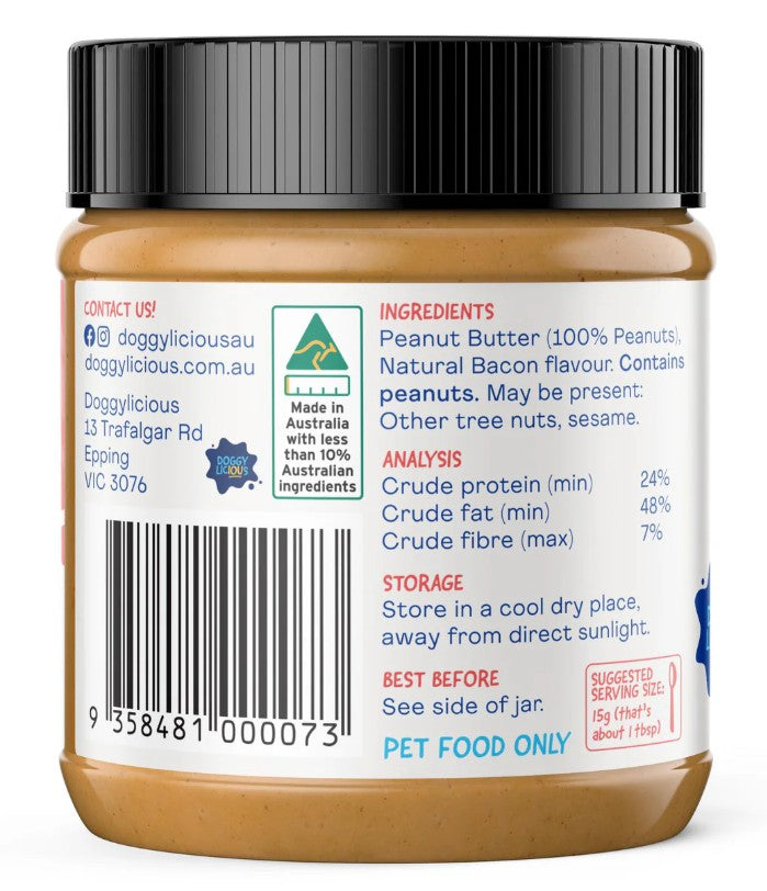 Doggylicious Peanut Butter Barkin Bacon 250g