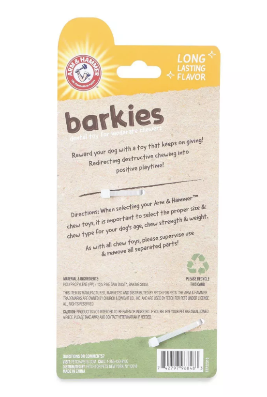 Arm & Hammer: Barkies 7" 175mm PP+Pine Saw Dust Tree Bark Chicken Flavor