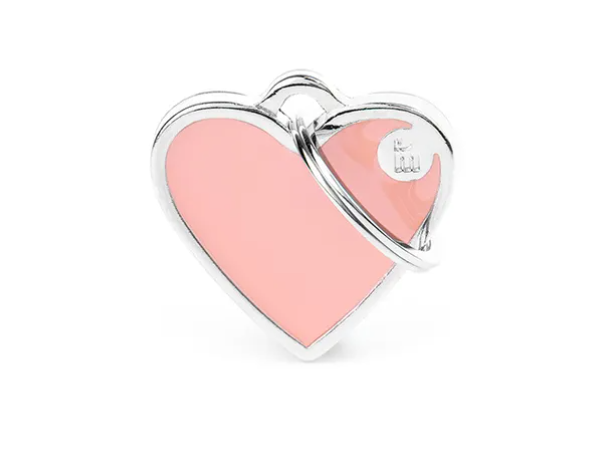 Pet ID Tag Aluminium H'made Heart Pastel Pink Small