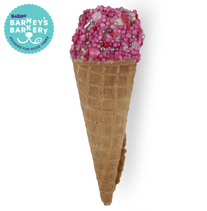 Kazoo Barneys Barkery Dog Ice Cream Cone - Pink 20gm