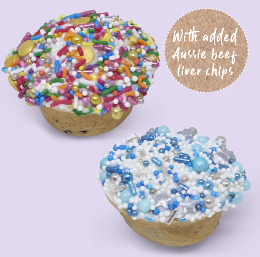 Kazoo Barneys Barkery Dog Cupcake Duo - Blue/Multi 35gm
