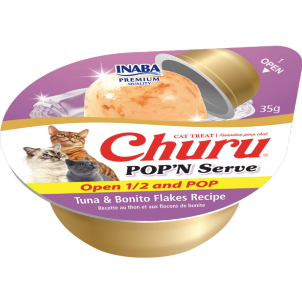 Inaba Churu POP'N Serve Tuna & Bonito Flakes 2 Cups 70g