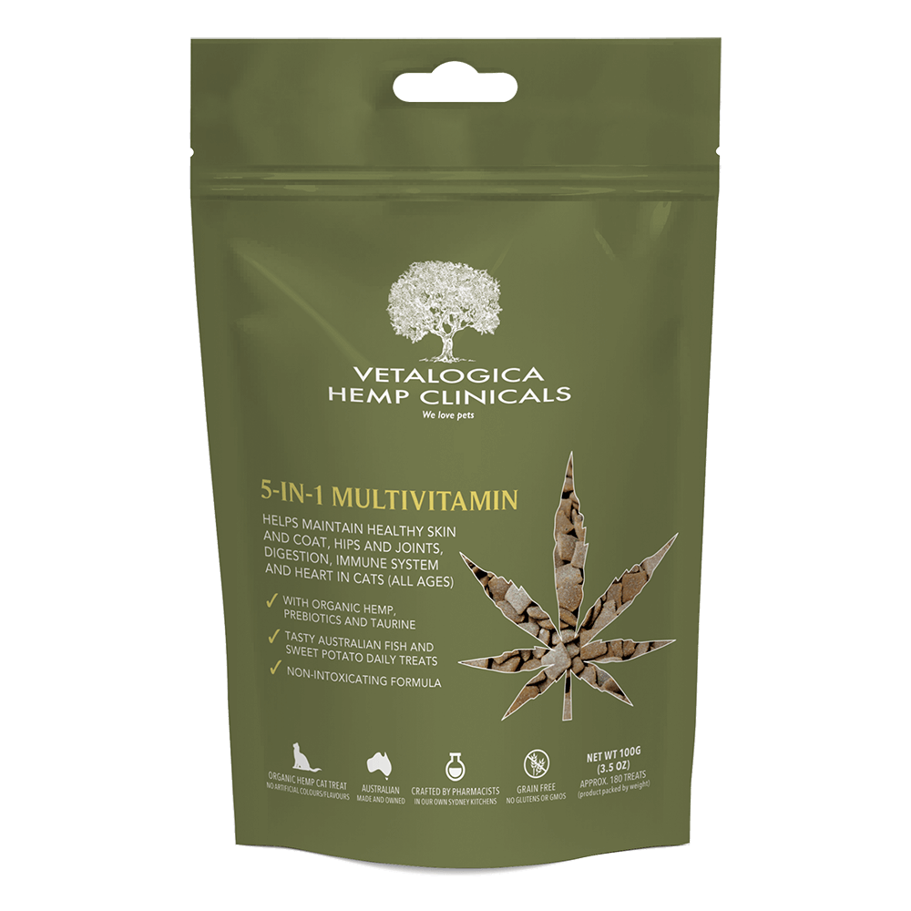 Vetalogica Hemp Clinicals 5-IN-1 Multivitamin Cat Treats 100G