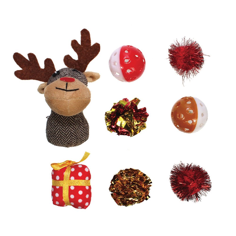 Cat Reindeer Canister 8 Pack 36cm