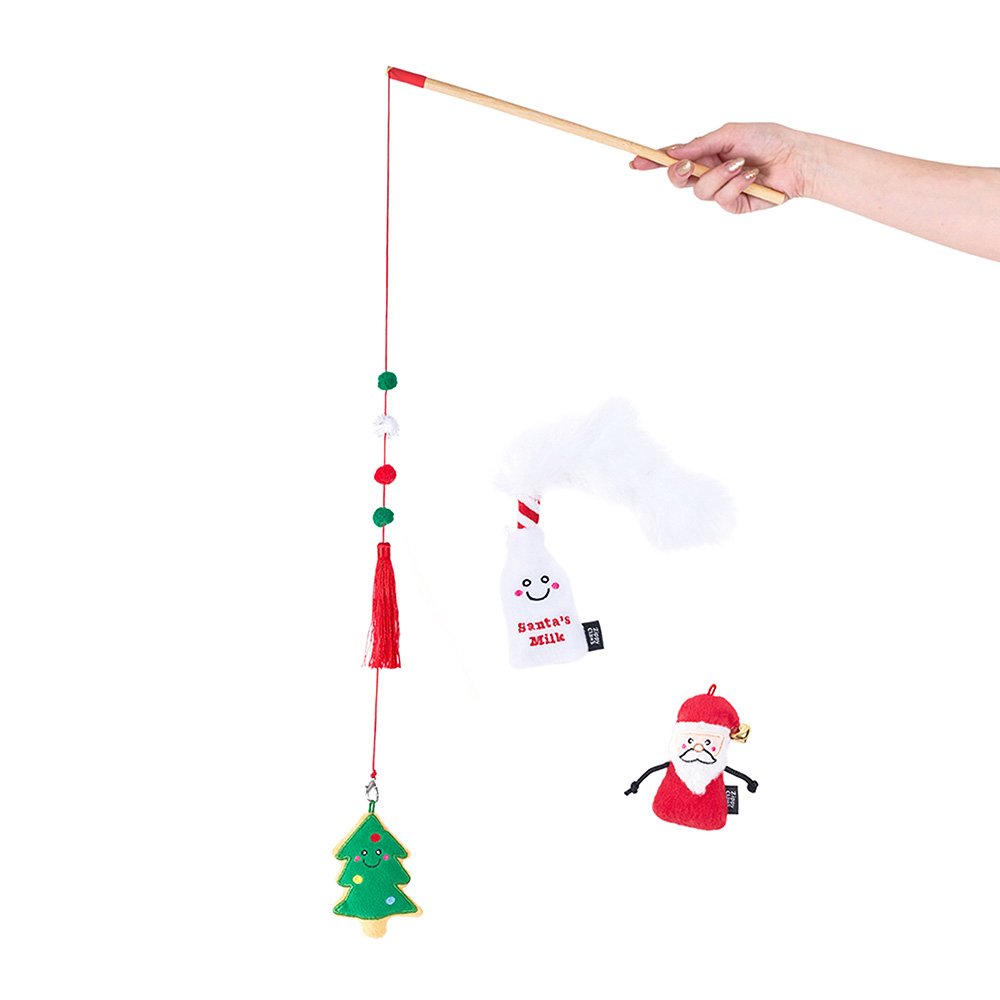 Zippy Claws Holiday Zippystick Santa with Cookies and Milk