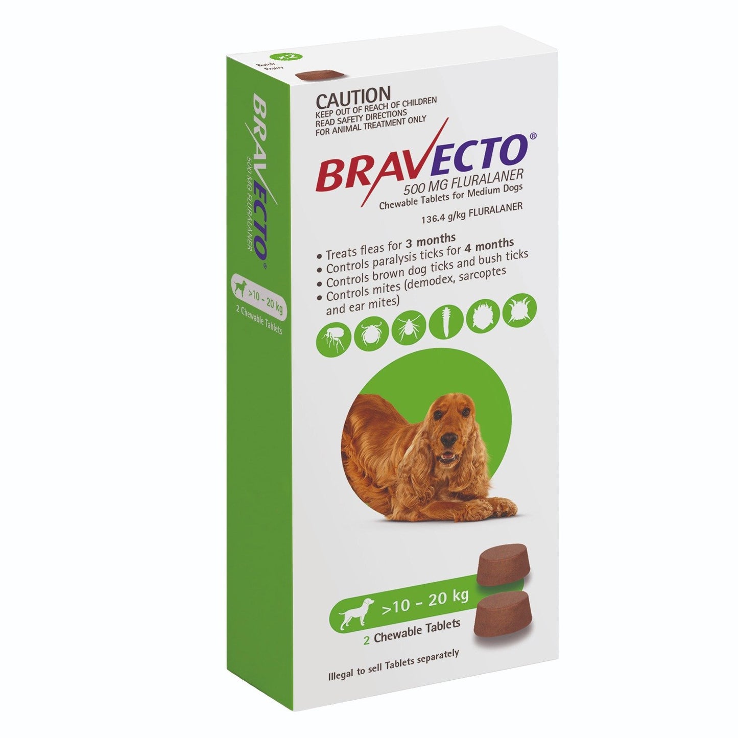 Bravecto Chew For Dogs Green 10kg - 20kg