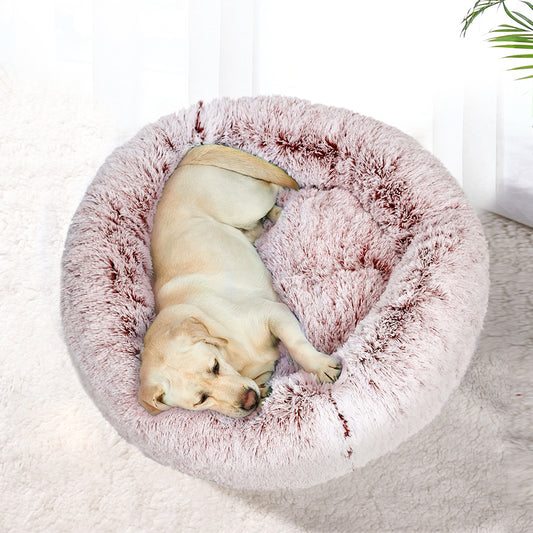 PaWz Pet Bed Cat Dog Donut Nest Calming M Pink Medium-1973193631087071238