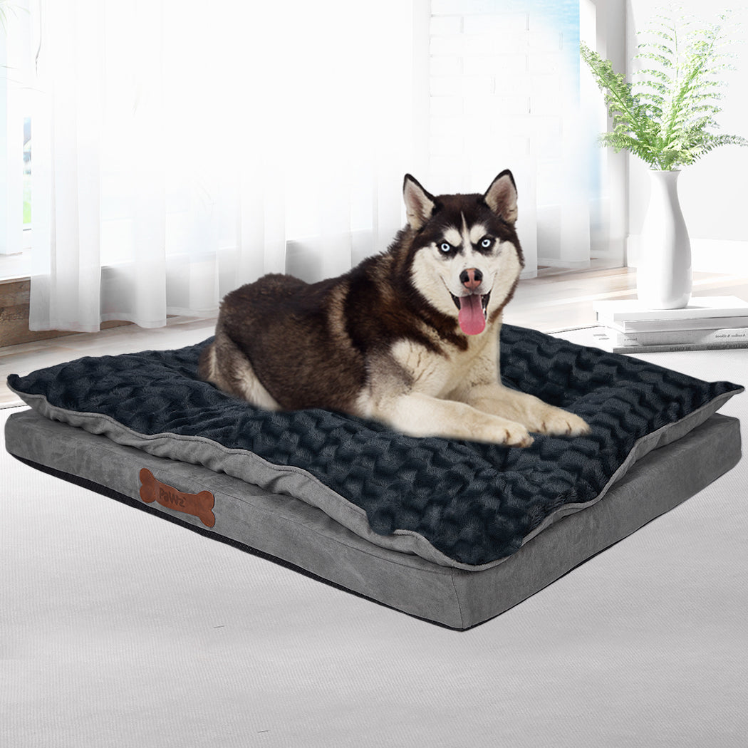 Dog Calming Bed Warm Soft Plush Comfy M Grey Medium-1973193640813662214