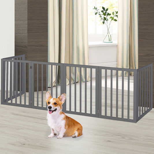 PaWz Wooden Pet Gate Dog Fence Safety Grey 100 Pack-1973193643569319942