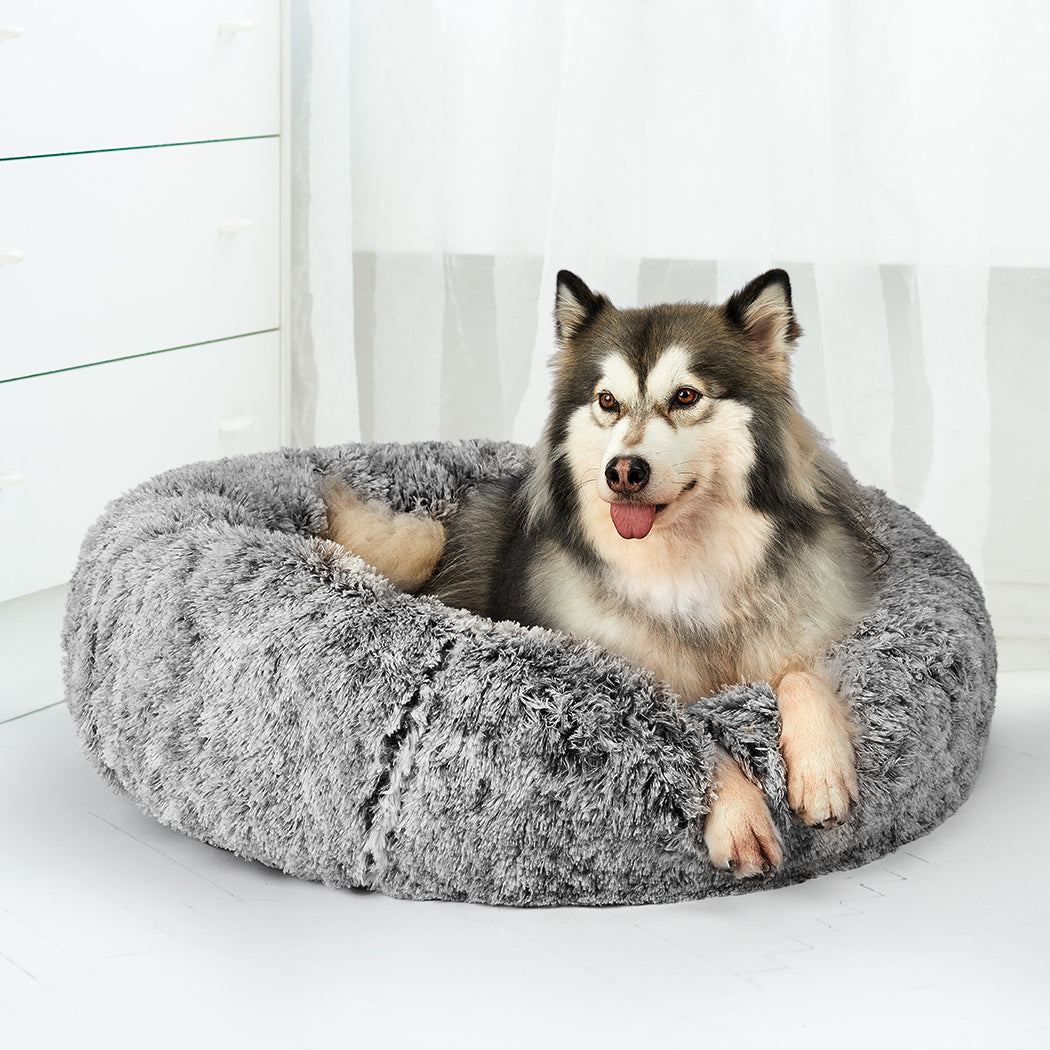 PaWz Pet Bed Cat Dog Donut Nest Calming M Charcoal Medium-1973193630634086407