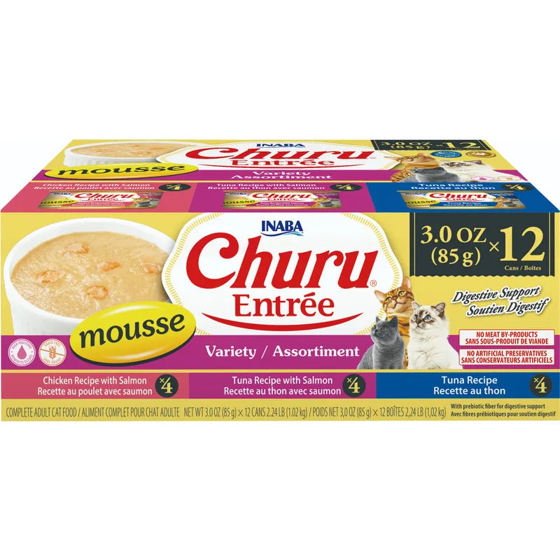 Inaba Cat Churu Entree Mousse Tuna & Chicken Variety 12*85g