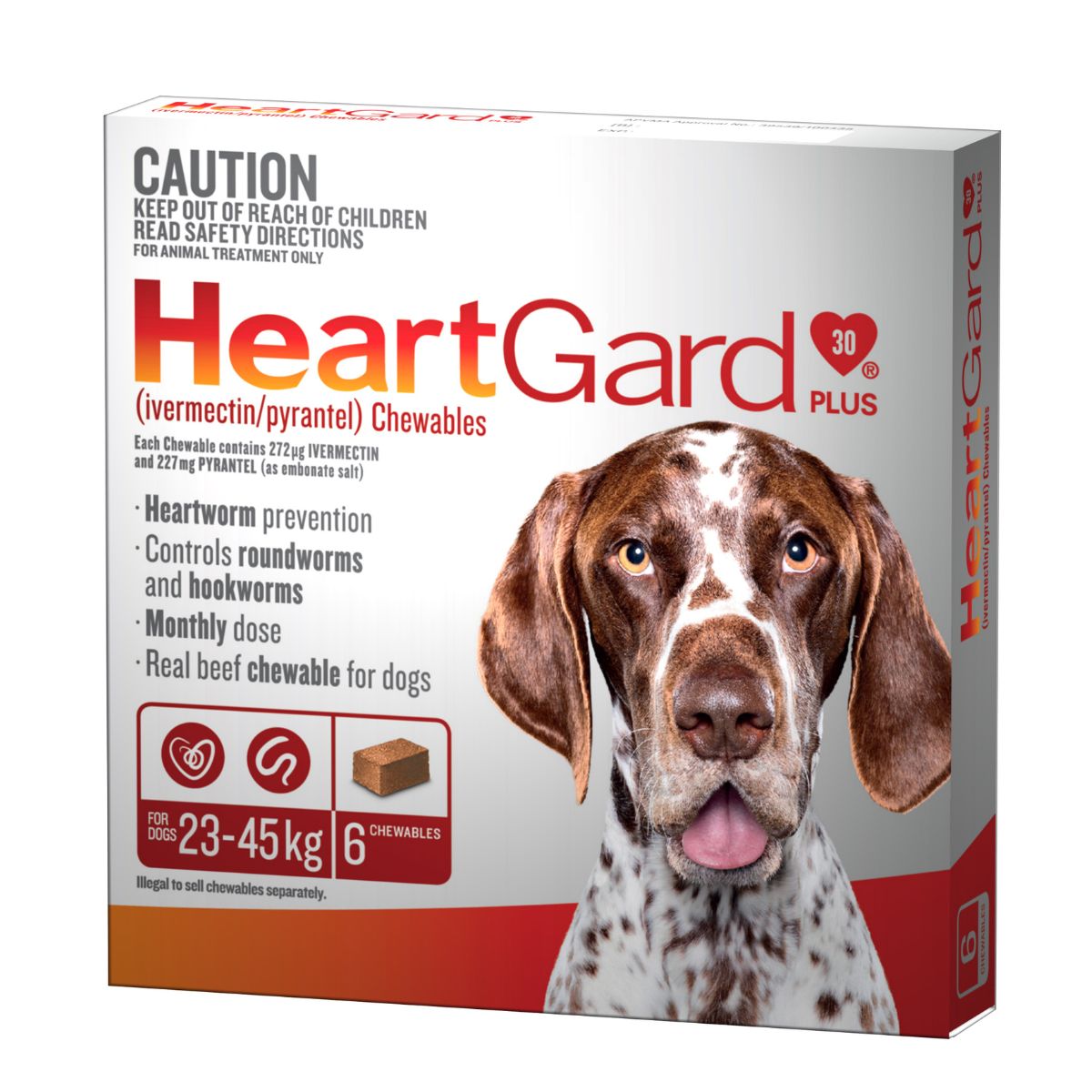 Heartgard 30 Plus Dog 23-45kg Brown 6pk-1996005511207718912