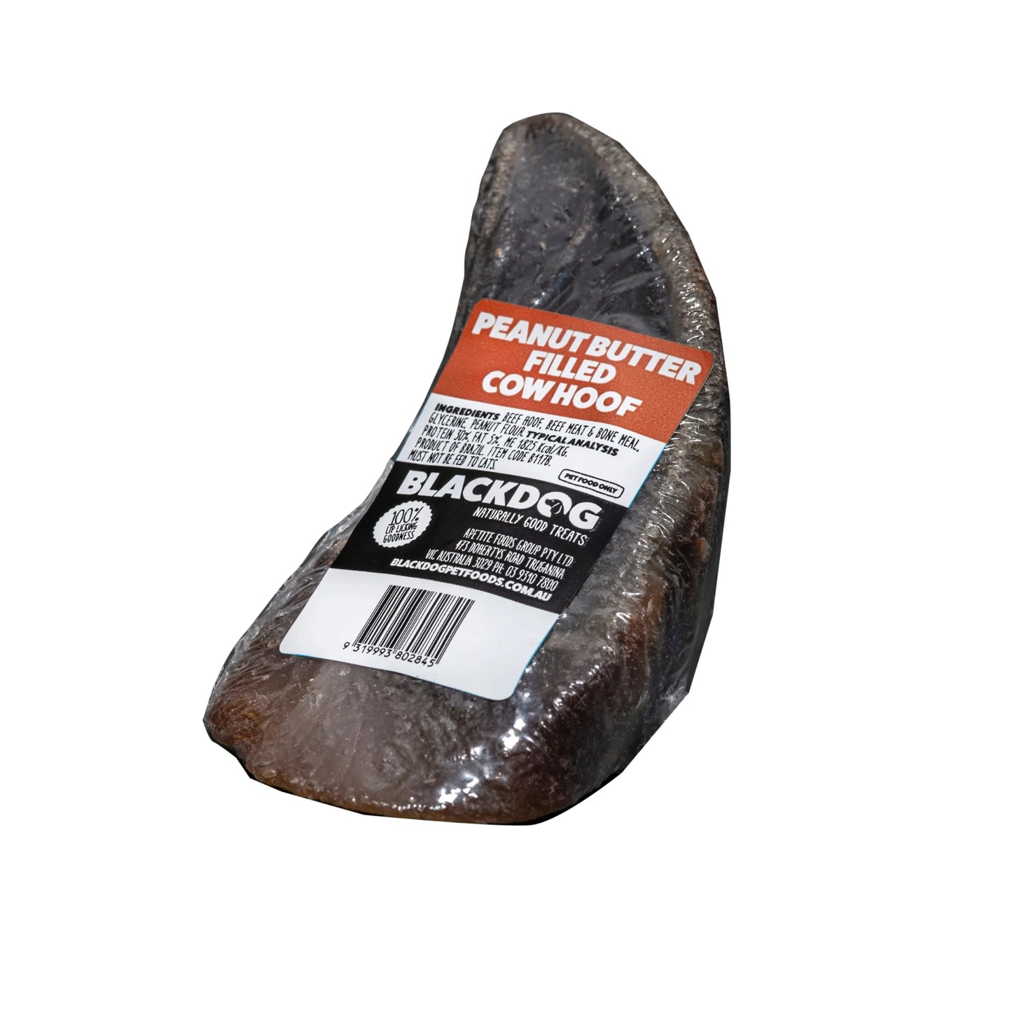 Black Dog Filled Cow Hoof Peanut Butter