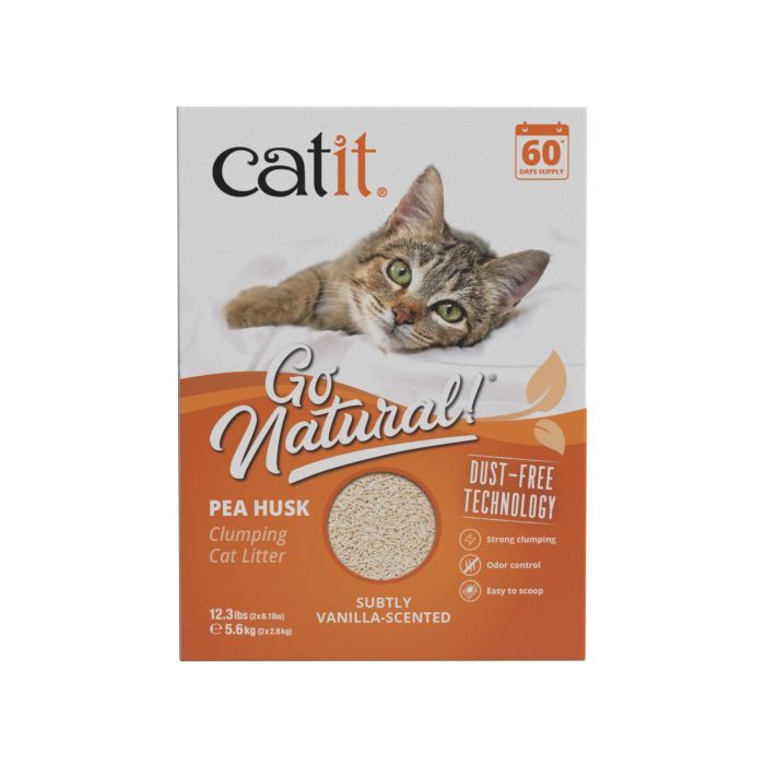 Catit Go Natural Clumping Pea Husk Cat Litter Vanilla 5.6kg Box
