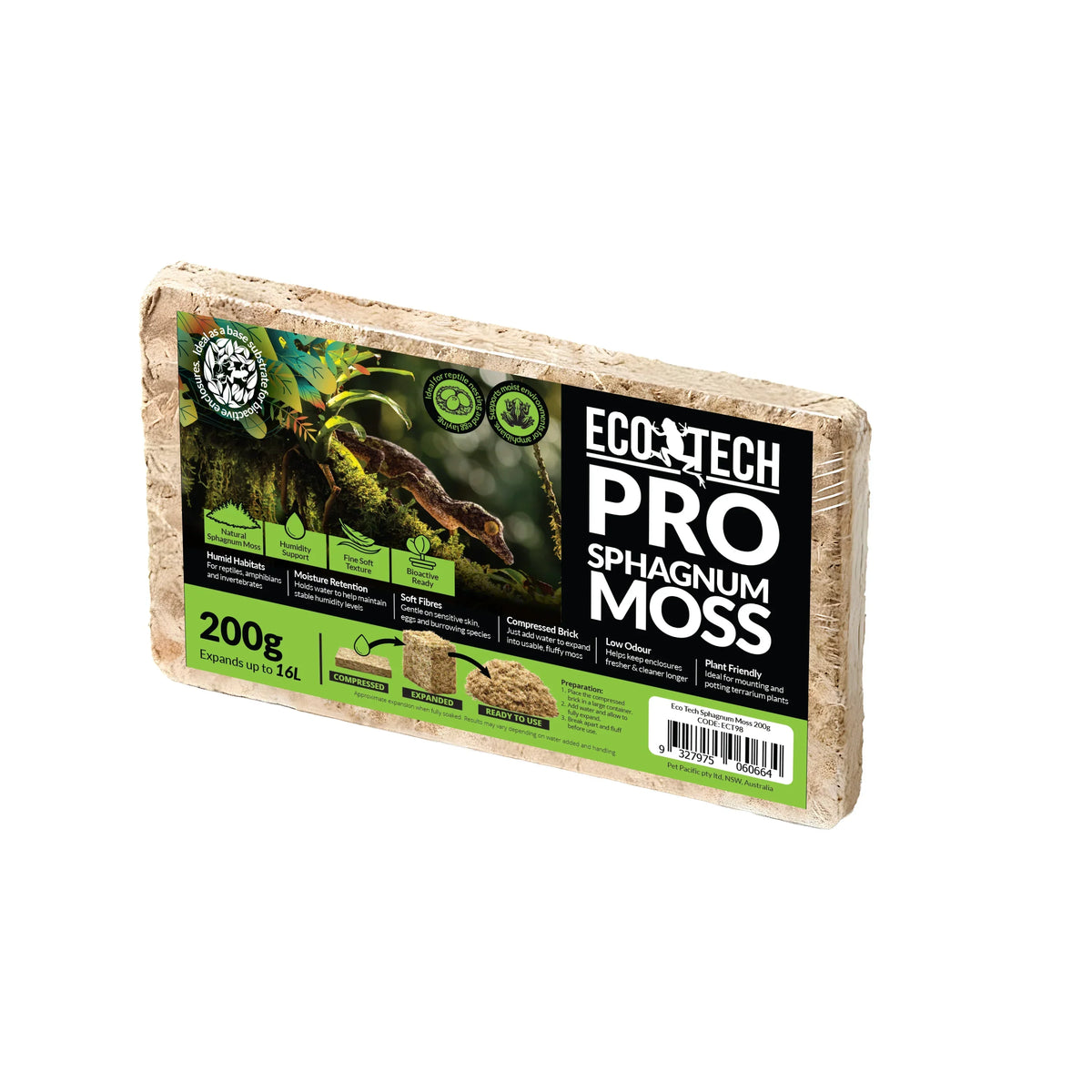 Eco Tech Pro Sphagnum Moss Brick 200gm