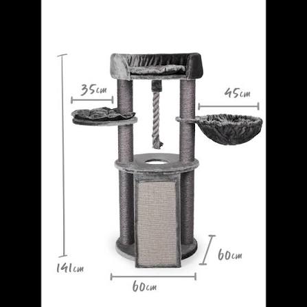 Kitty Scratch & Sleep Cat Pole - Charcoal