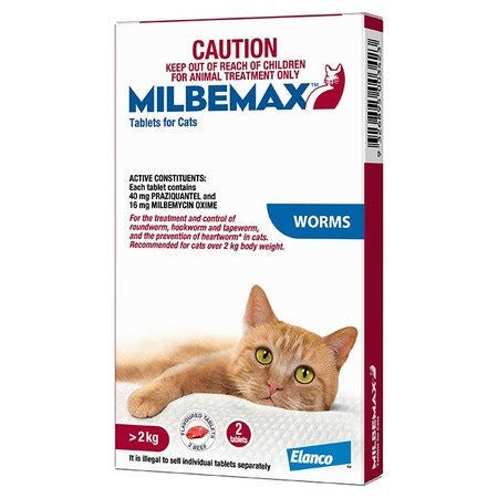Milbemax Cats Allwormer 2 - 8kg 2 Tablets