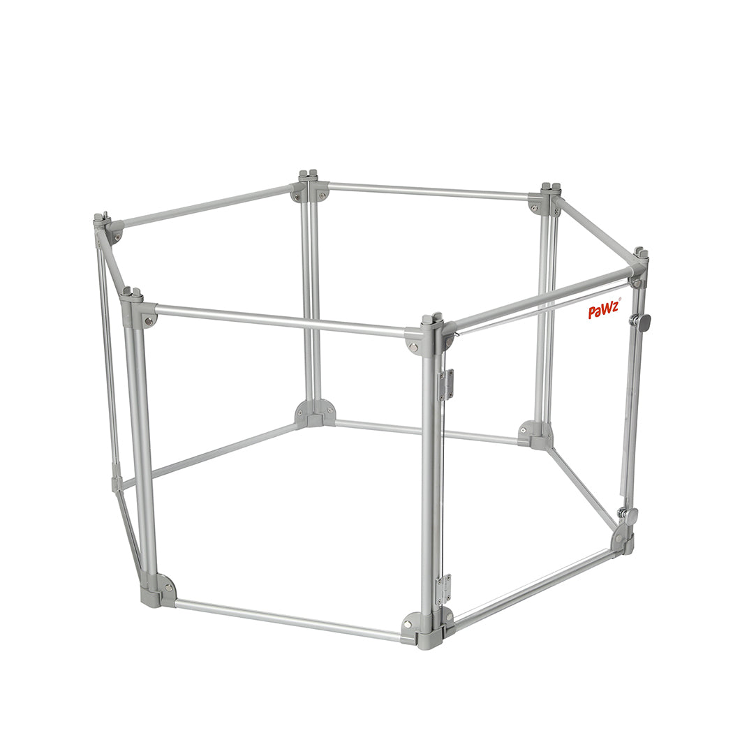 Pawz Pet Playpen Transparent Acrylic Clear Folding Dog Fence Kennel 6 Panel-1975420378624954368