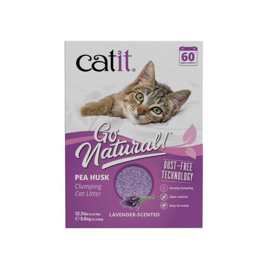 Catit Go Natural Clumping Pea Husk Cat Litter Lavender 5.6kg Box