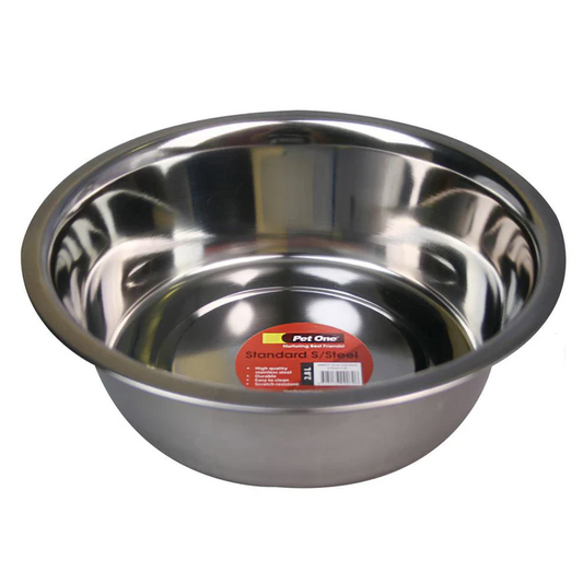 Pet One Dog Bowl Standard S/Steel 2.8Ltre