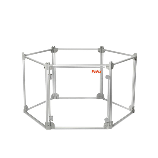 Pawz Pet Playpen Transparent Acrylic Clear Folding Dog Fence Kennel 6 Panel-1975420378624954369