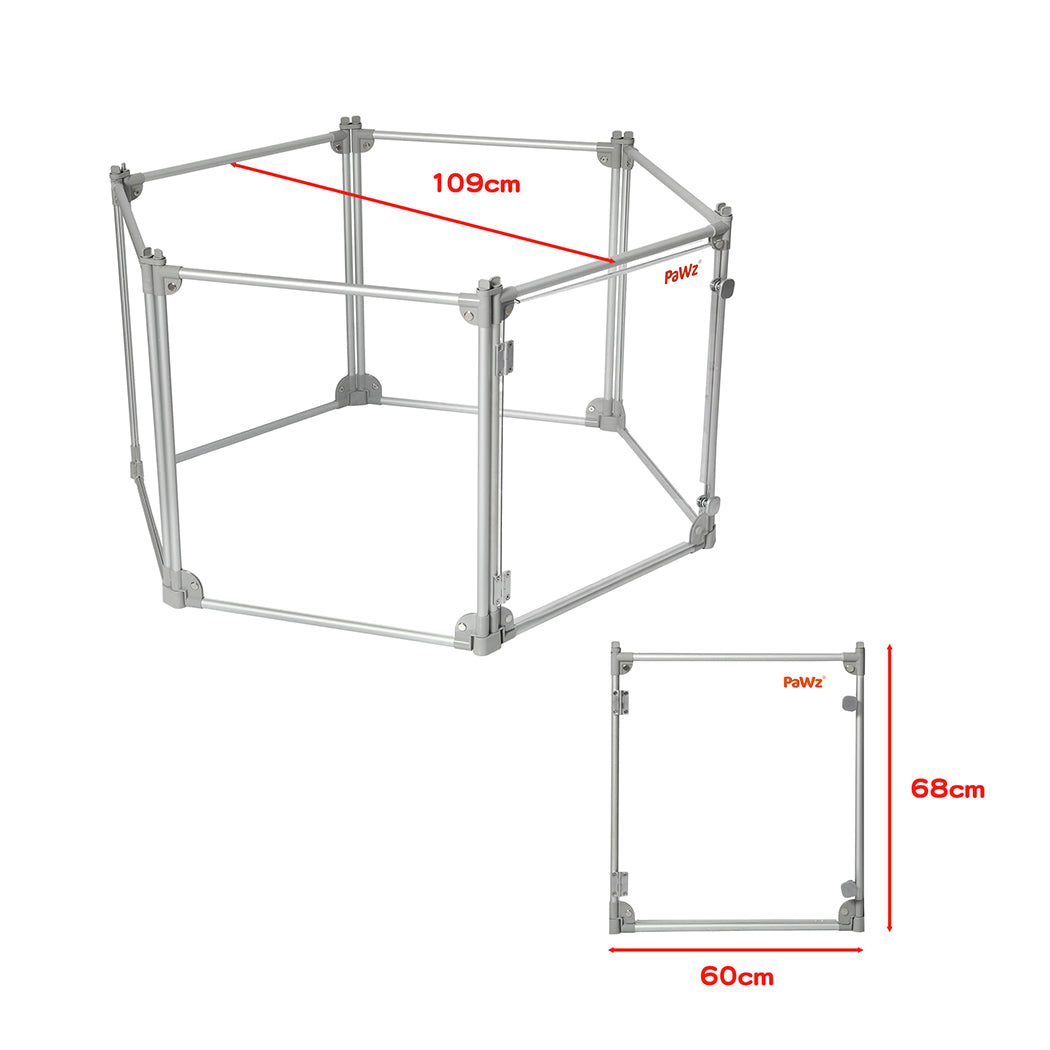 Pawz Pet Playpen Transparent Acrylic Clear Folding Dog Fence Kennel 6 Panel-1975420378624954370