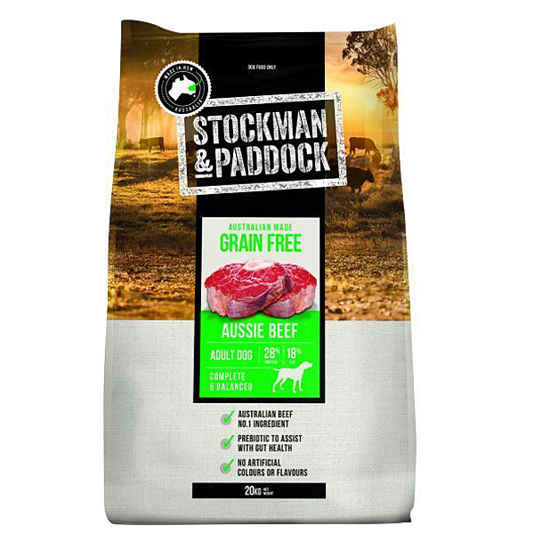 Stockman & Paddock Grain Free Aussie Beef - Green 20kg