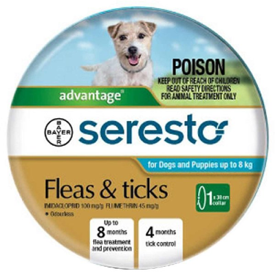 Seresto Collar For Fleas & Ticks Canine Up to 8kg