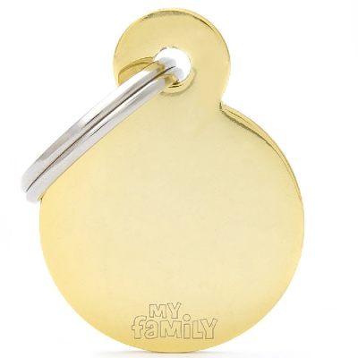 Pet ID Tag Aluminium Small Circle Brass 20mm