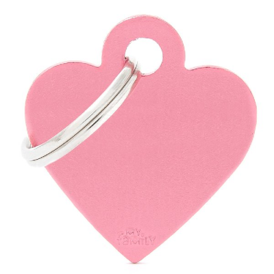 Pet ID Tag Aluminium Pink Heart