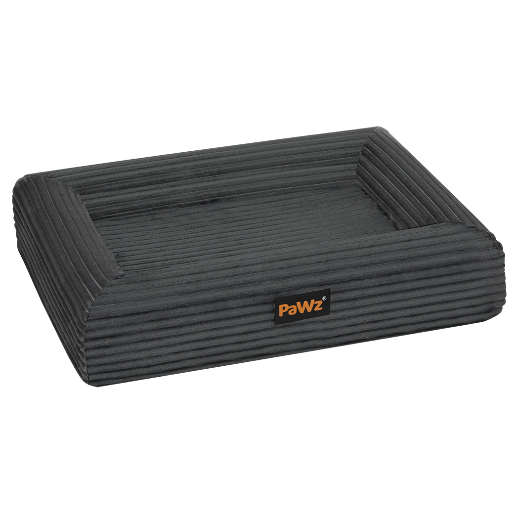 Pawz XL Size Orthopedic Dog Bed with Corduroy Removable Cover Waterproof Washable Grey-1973193548052434952