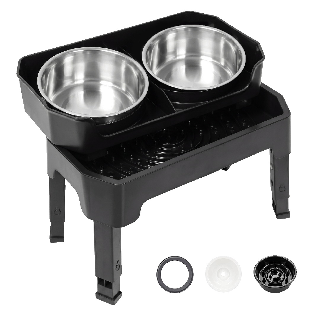 Pawz Raised Dog Bowls Adjustable Elevated Feeder Slow Feeder Lick Mat Foldable-2102558151810355208