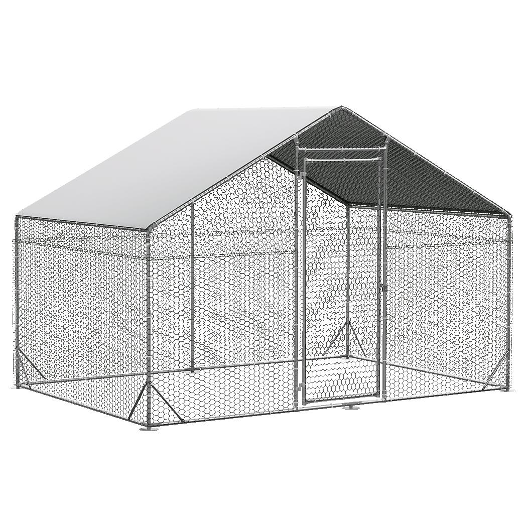 Pawz 200x300x194cm Large Metal Walk-in Chicken Coop Cage-1973193526204305416
