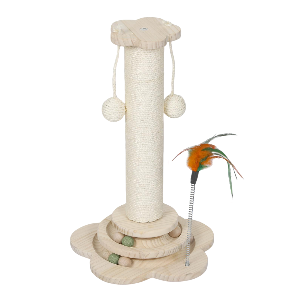 Pawz Cat Scratcher Wooden Scratching Post-1996005539410219016