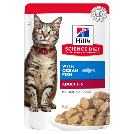 Hills Feline Pouch Adult 1-6 Ocean Fish 85g
