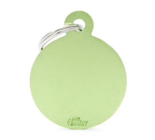 Pet ID Tag Lime Circle Large