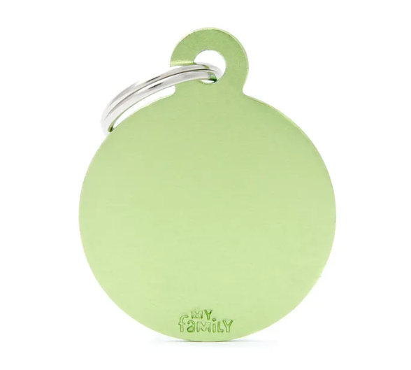 Pet ID Tag Lime Circle Large