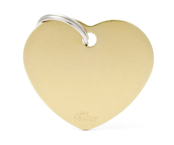 Pet ID Tag Gold Chrome Heart