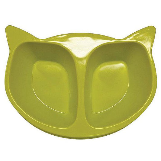 Scream Cat Face Double Bowl 2 Loud Green 350ml