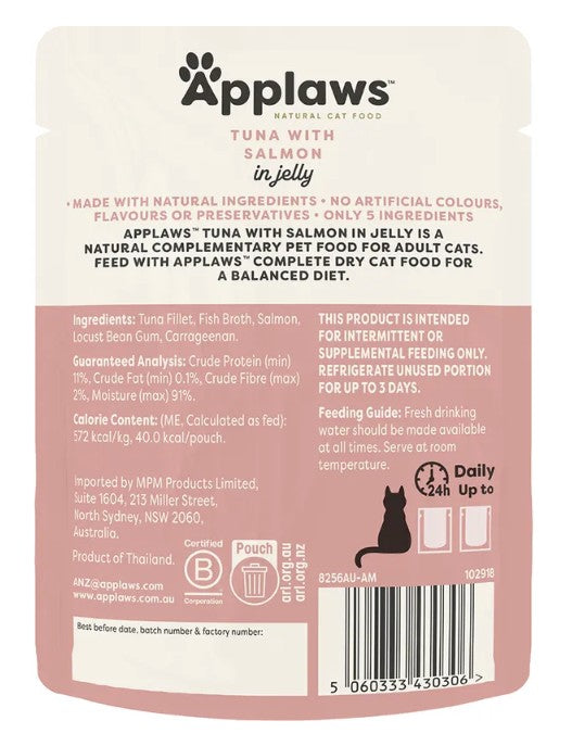 Applaws Cat Jelly Pouch Tuna & Salmon 16 X 70g