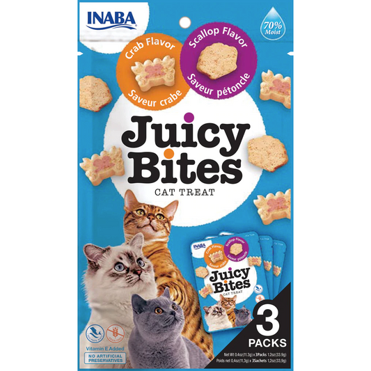 Inaba Cat Juicy Bites Scallop & Crab 34g