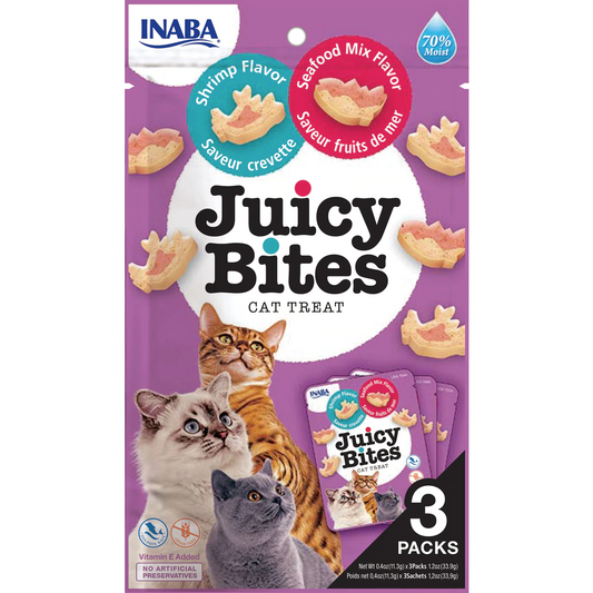 Inaba Cat Juicy Bites Shrimp & Seafood 34g