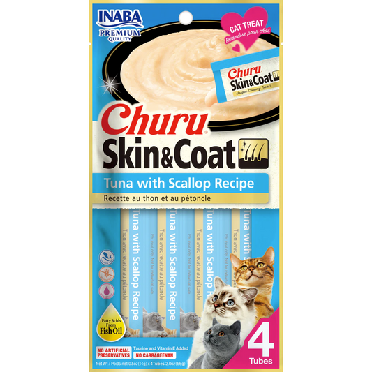 Inaba Cat Churu Skin & Coat Tuna & Scallop 56g